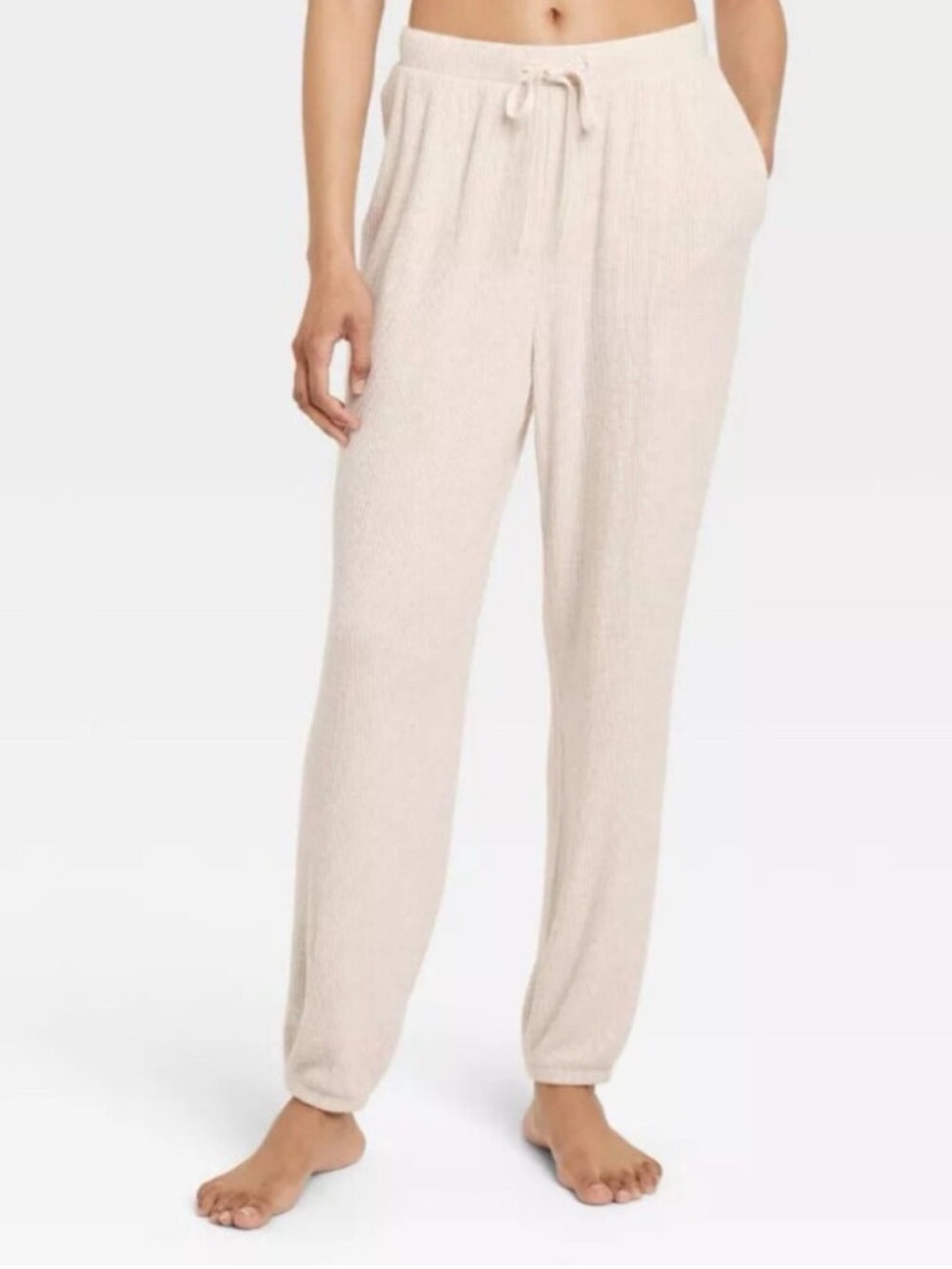 Auden Cream Ribbed Lounge Bottoms
